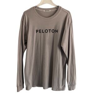 Peloton Long Sleeve Cotton Crewneck T-Shirt Size Large Gray